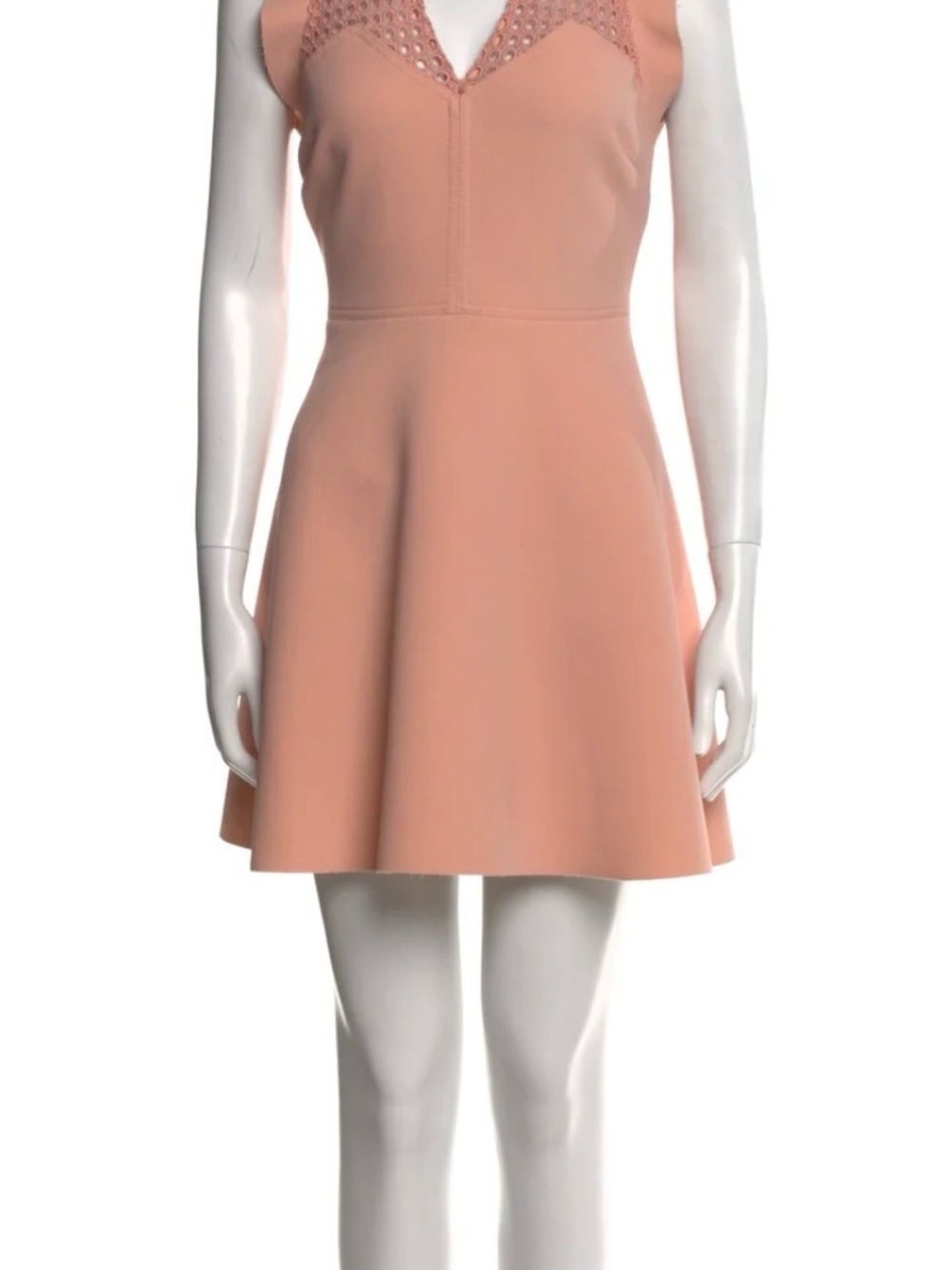 Sandro Peach Eyelet Mesh Fit & Flare Dress - Picture 2 of 5